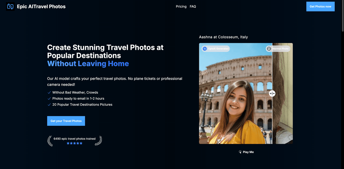 Epic AI Travel Photo App